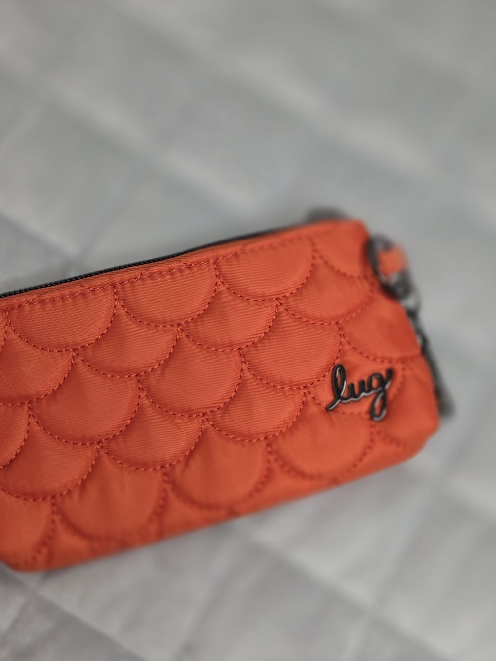 lug Quilted Bright Orange Cosmetic Wristlet